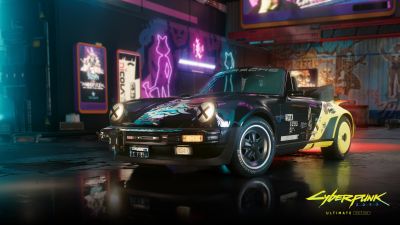 Porsche 911 Turbo Cabriolet, Cyberpunk 2077, Retro, Classic cars