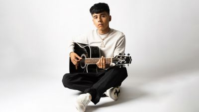 Ivan Cornejo, Guitar, 5K, Mexican singer, White background