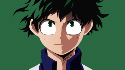 Deku, Minimalist, Izuku Midoriya, My Hero Academia, Green background