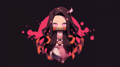 Nezuko Kamado, Minimalist, Demon Slayer: Kimetsu no Yaiba, 5K