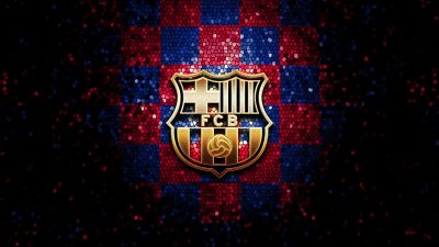 FCB, Mosaic, Logo, Dark aesthetic, FC Barcelona