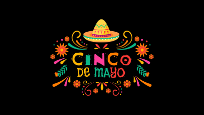 Mexican holiday, Cinco de Mayo, Colorful, AMOLED, Black background