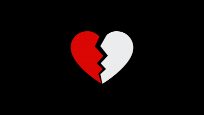 Broken heart, Minimalist, Heartbreak, 5K, AMOLED, Black background, 8K