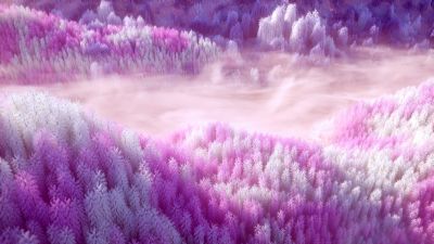 Pink aesthetic, Landscape, Surrealism, Dream, Forest, Clouds