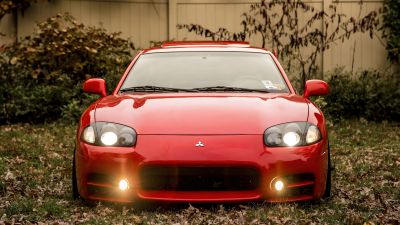 Mitsubishi 3000GT, JDM cars, Classic cars, 5K, Red cars