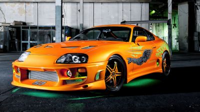 Toyota Supra Mk4, Custom tuning, JDM cars, Yellow cars, Monochrome background