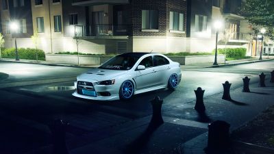 Mitsubishi Lancer Evolution, JDM cars, Japanese, Night