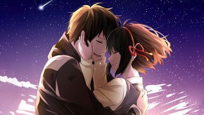 Kimi no Na wa, Anime couple, Mitsuha Miyamizu, Taki Tachibana, Your Name, 5K