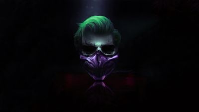 Joker, Mask, Cyberpunk, Dark background