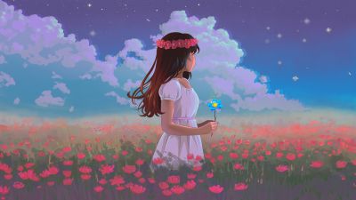 Lofi girl, Spring, Surreal, Girly backgrounds, 5K