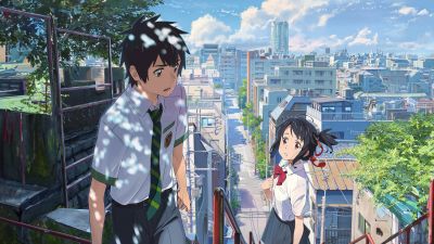 Kimi no Na wa, 5K, Mitsuha Miyamizu, Taki Tachibana, Your Name, Anime couple