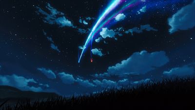 Your Name, Shooting stars, Kimi no Na wa, Comet Tiamat, 5K, 8K, Celestial