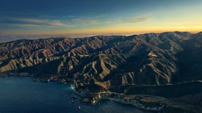 Big Sur, Stock, Mountains, Golden hour, Sunset, Evening, macOS Big Sur, California, 5K