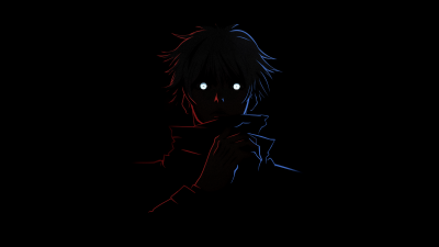 Satoru Gojo, Minimalist, Black background, 5K, 8K, AMOLED