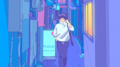 Yuta Okkotsu, Japanese, Street, Artwork, Vaporwave, Lofi, Synthwave