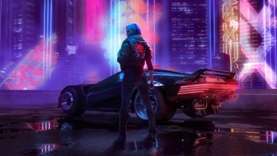 Cyberpunk 2077, Samurai jacket, Neon city, Cyberpunk girl, 5K