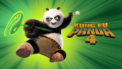 Kung Fu Panda 4, Official, Movie poster, Po (Kung Fu Panda), Green background