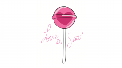 Love heart, Lollipop, Pink aesthetic, Sweet candy, White background, Pink Heart, 5K, 8K