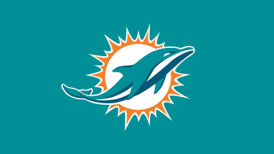 Miami Dolphins, NFL team, Logo, Teal background