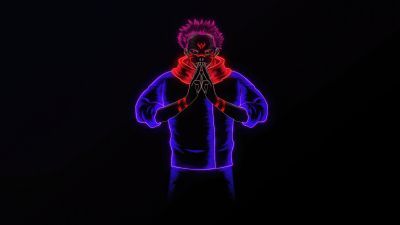 Sukuna, AMOLED, 5K, Black background, Jujutsu Kaisen