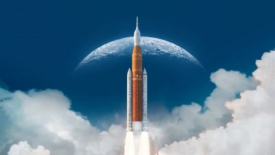 NASA, Space exploration, Space flight, Rocket launch, Moon, Clouds