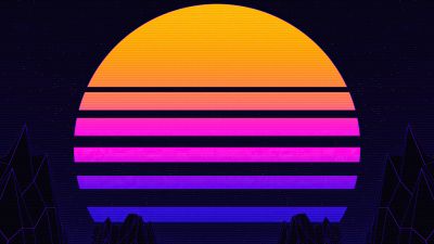 Gradient background, RetroWave art, Sunset, Neon art, Outrun, Aesthetic