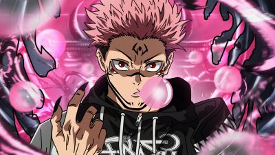 Sukuna, Pink aesthetic, Jujutsu Kaisen, 5K