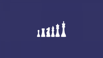 Chess pieces, Minimalist, Blue background, King (Chess), Knight (Chess), Pawn (Chess), Rook (Chess), Bishop (Chess), 5K