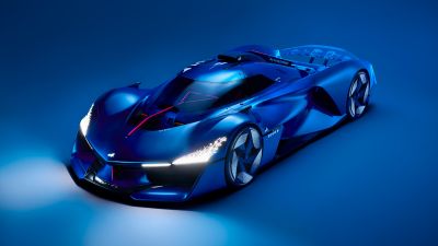 Alpine Alpenglow Hy4, Concept cars, 2024, Blue aesthetic, Hydrogen powered, 5K, 8K