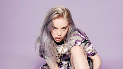 Billie Eilish, Purple aesthetic, 5K