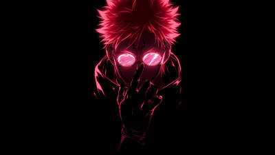 Dope, Sukuna, Pink aesthetic, Glowing, 5K, AMOLED, Black background