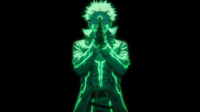 Sukuna, Green aesthetic, Black background, 5K, Jujutsu Kaisen, AMOLED