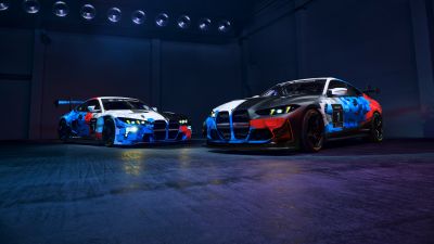 BMW M4 GT3 EVO, BMW M4 GT4 EVO, 2024, 5K, BMW M Motorsport, 8K