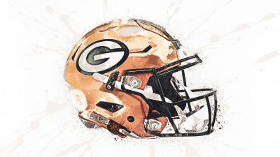 Green Bay Packers, Helmet, NFL team, 5K, American football team, White background