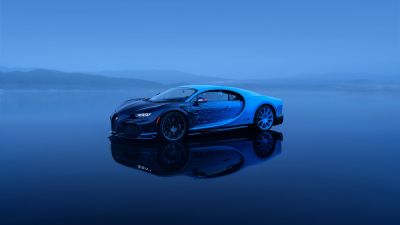 Bugatti Chiron, Blue aesthetic, 5K, 8K