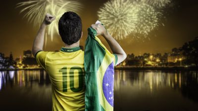 Brazilian Football Player, Fireworks, FIFA World Cup