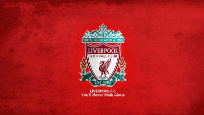 Liverpool FC, Logo, Football club, Red background, 5K