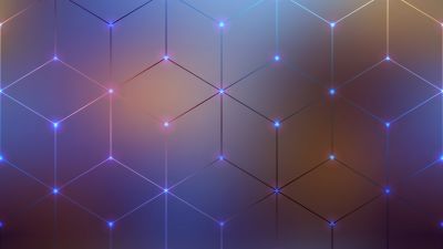 Polygons, Geometric, Blur background, Connected dots, Electromagnetic, Aesthetic