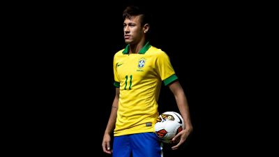 Neymar Jr, Black background, Brazilian Football Player, AMOLED