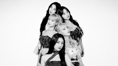 Le Sserafim, 2024, Monochrome, Sakura Miyawaki, Kim Chaewon, Huh Yunjin, Hong Eunchae, Kazuha, White background