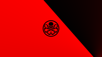 Hydra, Logo, Marvel Comics, Red background, Simple