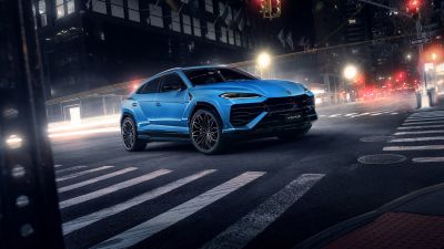 Lamborghini Urus SE, City street, 5K, 8K, Hybrid Supercar