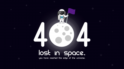 Lost in Space, 404 Error, Astronaut, Dark purple, Dark background, Moon, Illustration, 5K