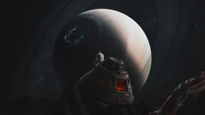 Astronaut, Spacescape, Dreamlike, 5K, Surrealism, Dark theme