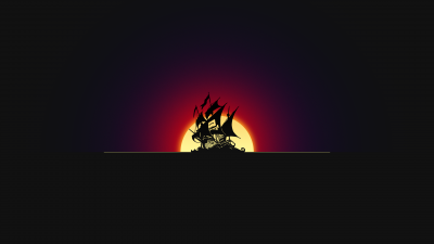 Pirate ship, Silhouette, Dark background, Sunset