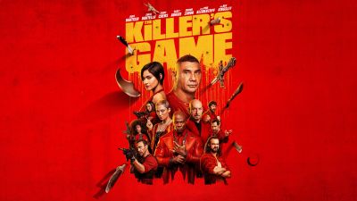 The Killer's Game, 2024 Movies, 5K, Red background, Dave Bautista