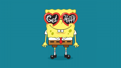 SpongeBob, Get Happy, SpongeBob smiley face, SpongeBob SquarePants, 5K