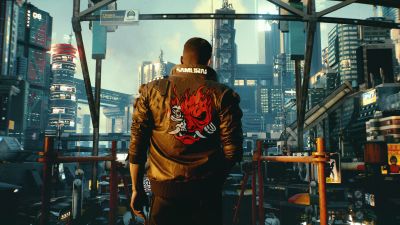 Samurai jacket, Ultrawide, Cyberpunk 2077, V (Cyberpunk), 5K, Dystopian