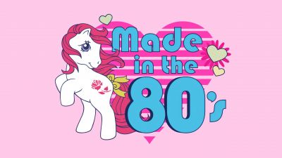 Made in the 80's, Unicorn, 5K, Pink background, Pastel background, Pastel pink, Pink Heart, RetroWave art, Girly backgrounds