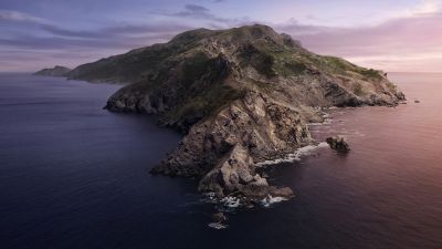 macOS Catalina, 5K, Mountains, Island, Daytime, Stock, Aesthetic